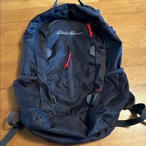Unisex Eddie Bauer Storm Gray with Red Accents Stowaway 20L Daypack